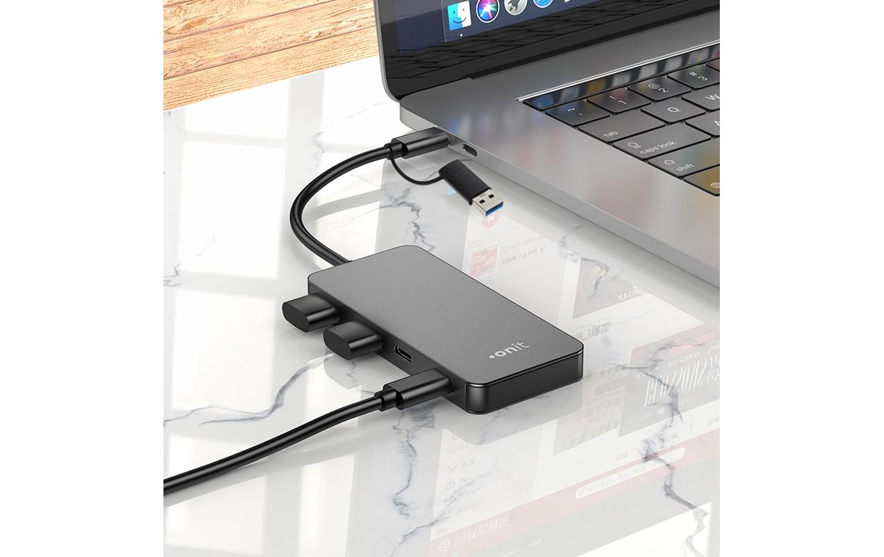 Onit USB-Hub – 4× USB-C, für Windows/Mac/ChromeOS