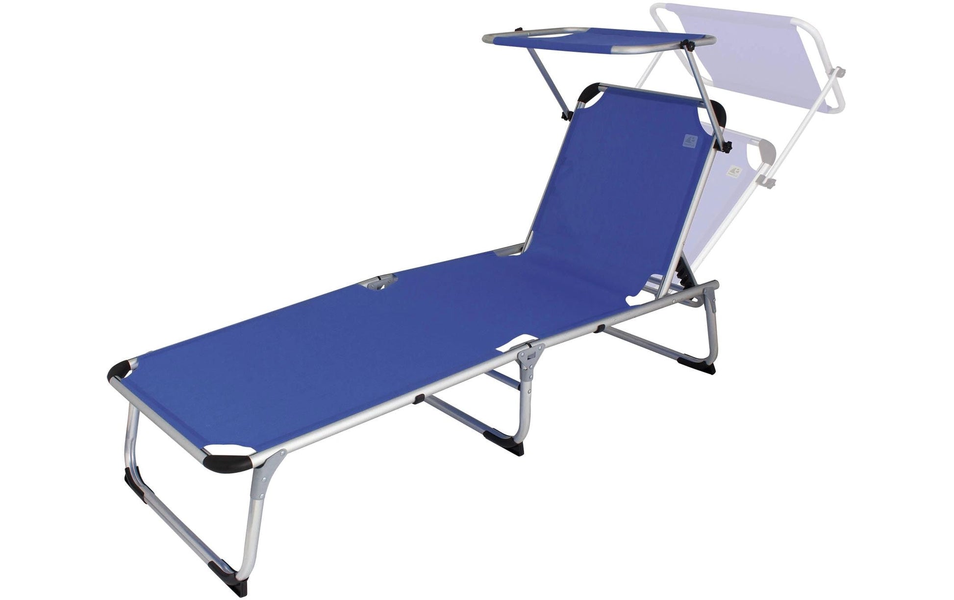 Eurotrail Beistelltisch Pebble Beach – 57 × 188 × 30 cm – Aluminium & PVC – Blau – zusammenklappbar