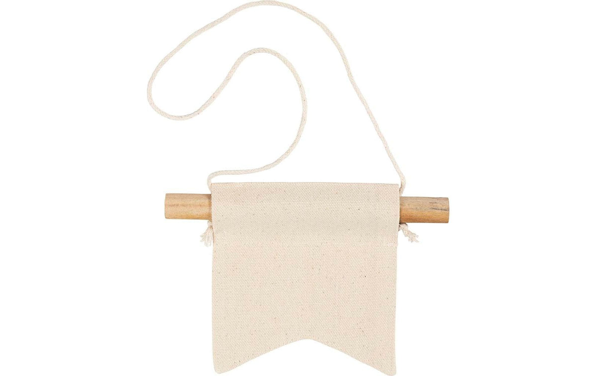 Creativ company Wandbanner – 10,5 × 12 cm – Baumwoll-Canvas – 12 Stk., beige, Schwalbenschwanzform