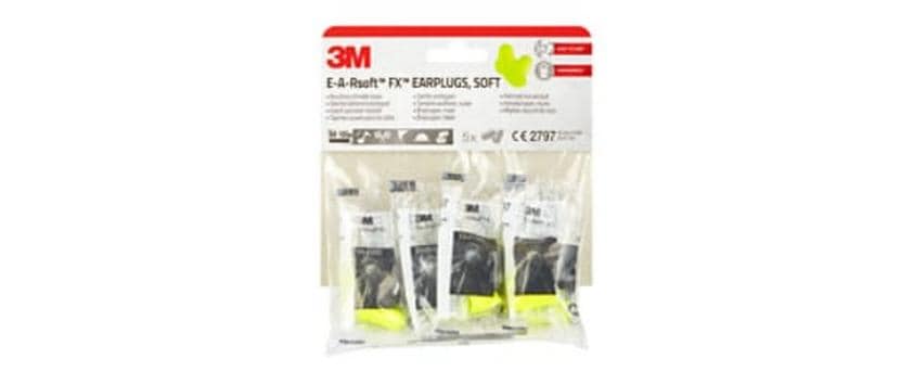 3M E-A-Rsoft FX Einweg-Ohrstöpsel – SNR 37 dB – Gelb – 5 Paar