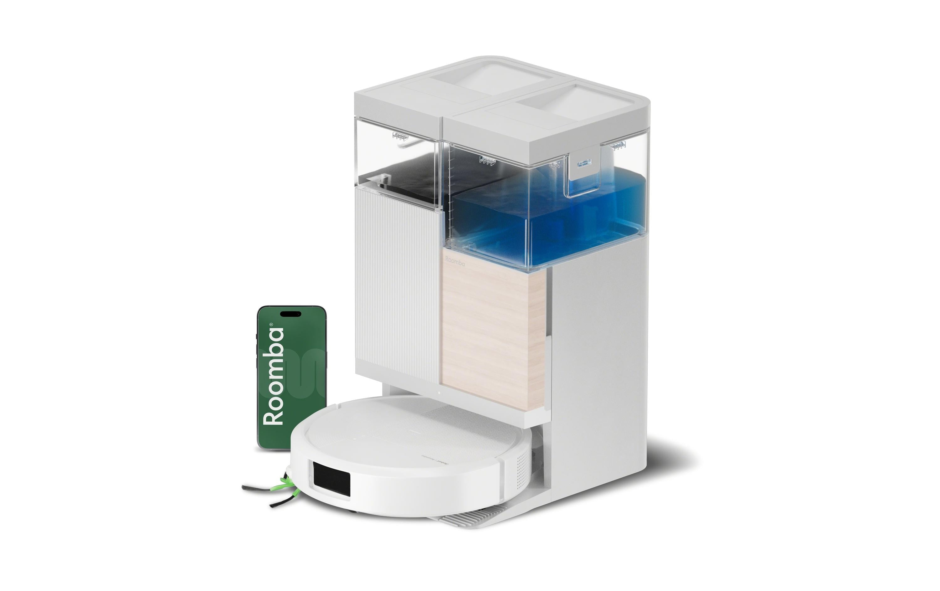 iRobot Saugroboter Roomba Plus 575 Combo Dock mit Wischfunktion – 300 min, Höhe 83 mm, Staubbox 0,18 l