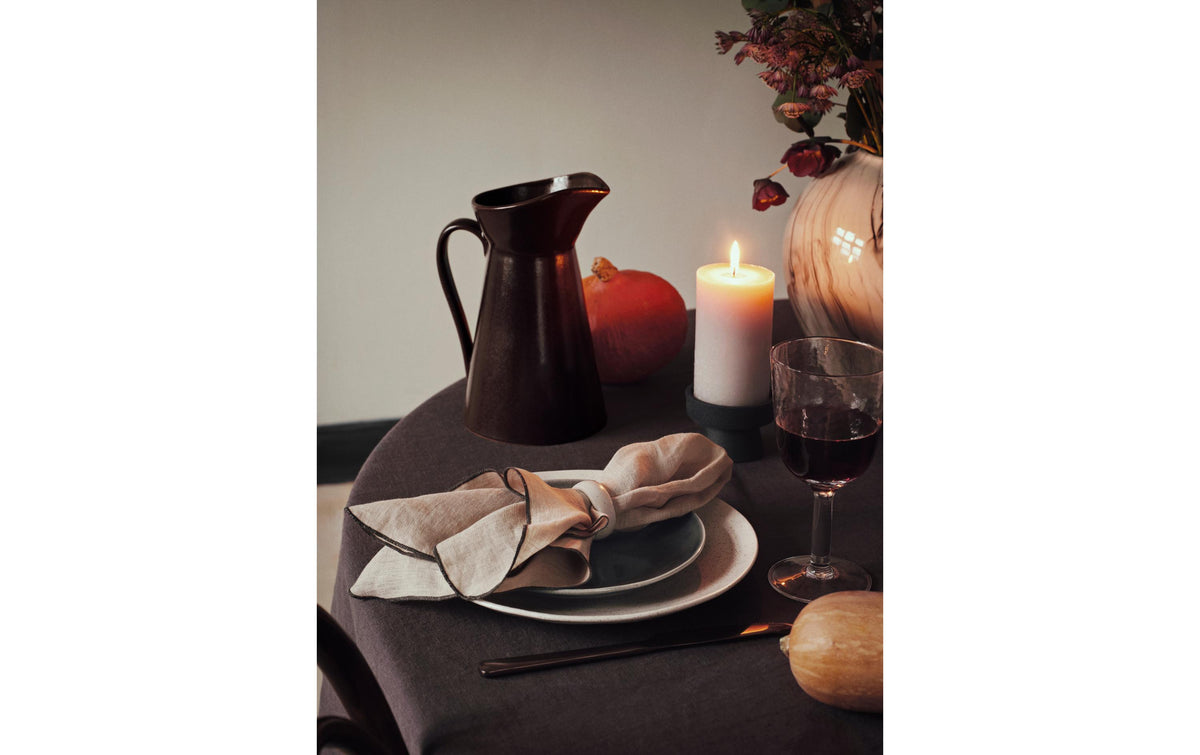 Broste Copenhagen Stoffserviette Gracie taupe – 45 × 45 cm, Leinen – 6er-Set