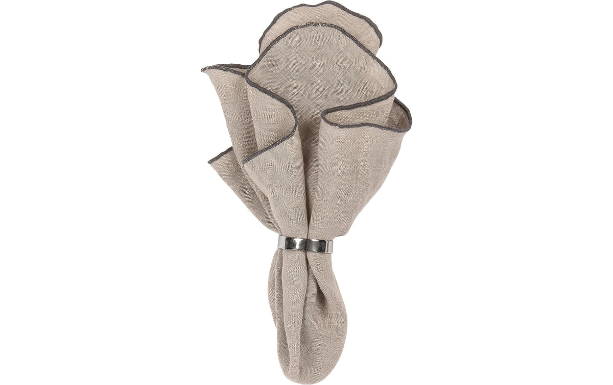 Broste Copenhagen Stoffserviette Gracie taupe – 45 × 45 cm, Leinen – 6er-Set