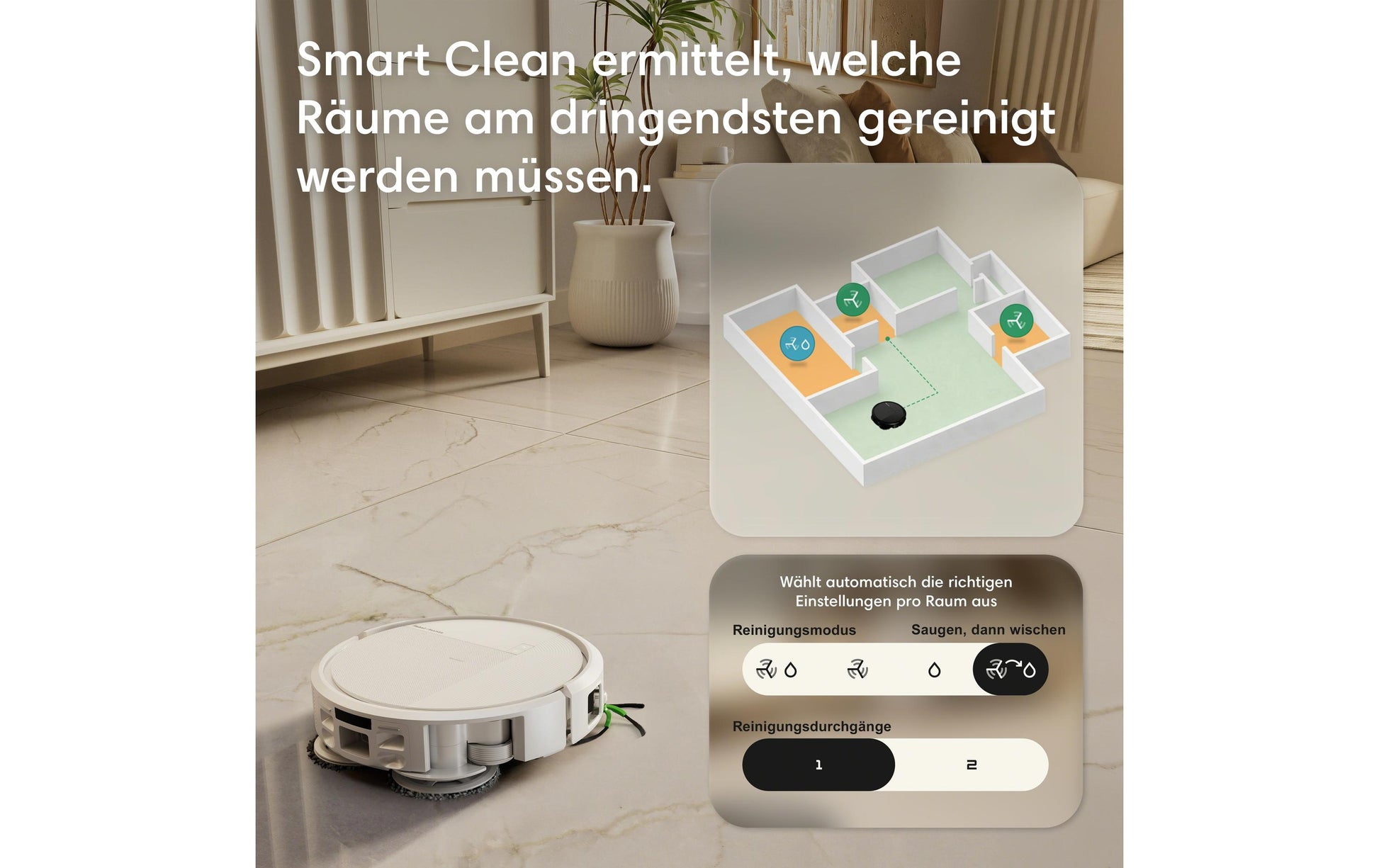 iRobot Saugroboter Roomba Plus 575 Combo Dock mit Wischfunktion – 300 min, Höhe 83 mm, Staubbox 0,18 l