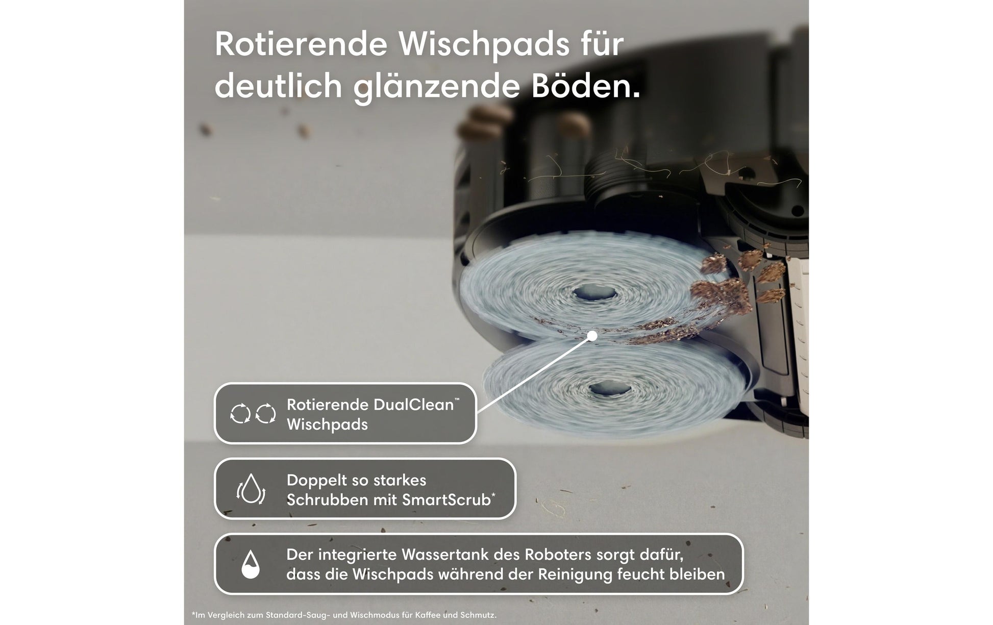 iRobot Saugroboter Roomba Plus 575 Combo Dock mit Wischfunktion – 300 min, Höhe 83 mm, 0,18 l