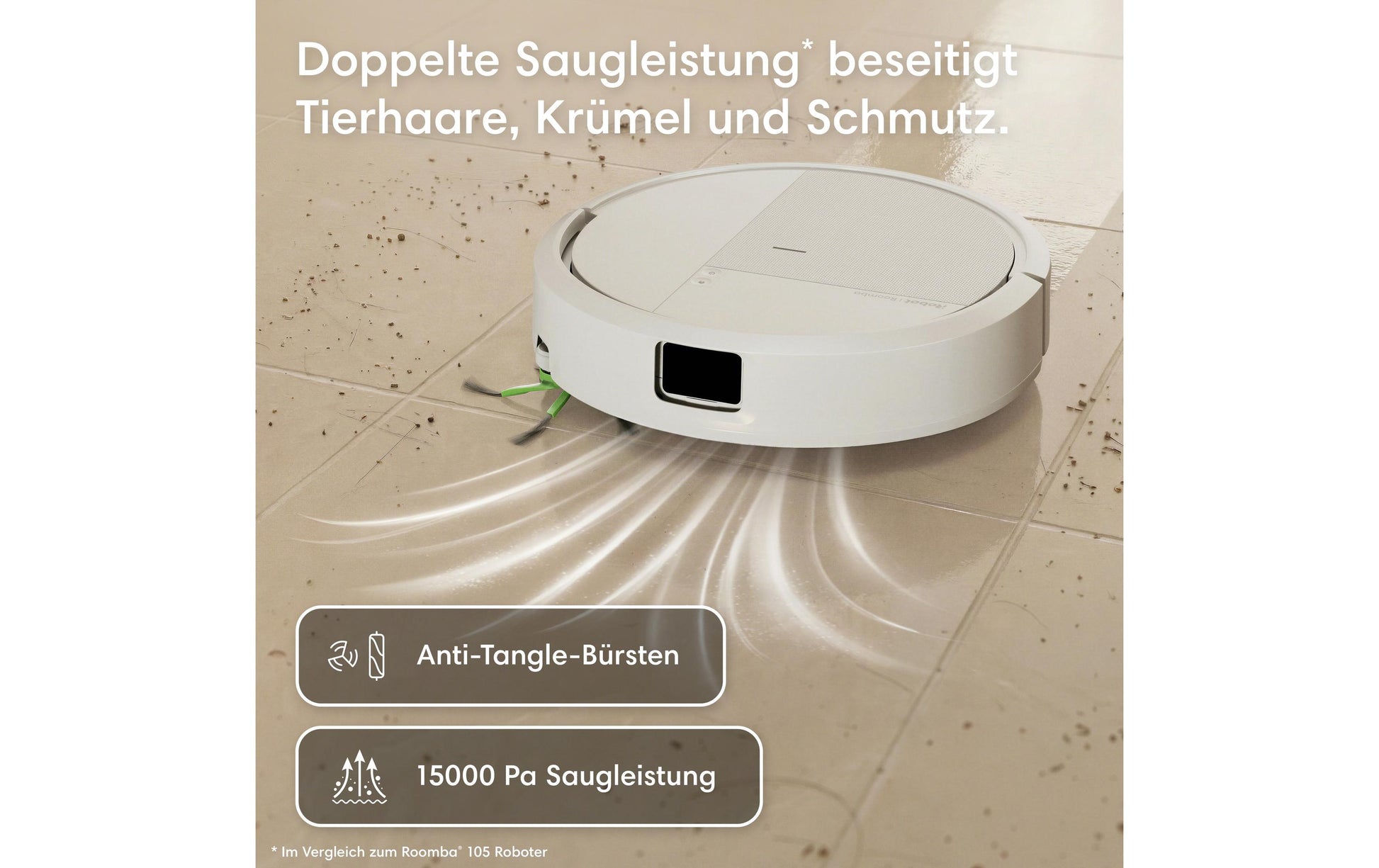 iRobot Saugroboter Roomba 115 Combo Dock mit Wischfunktion – 150 min, Höhe 79 mm