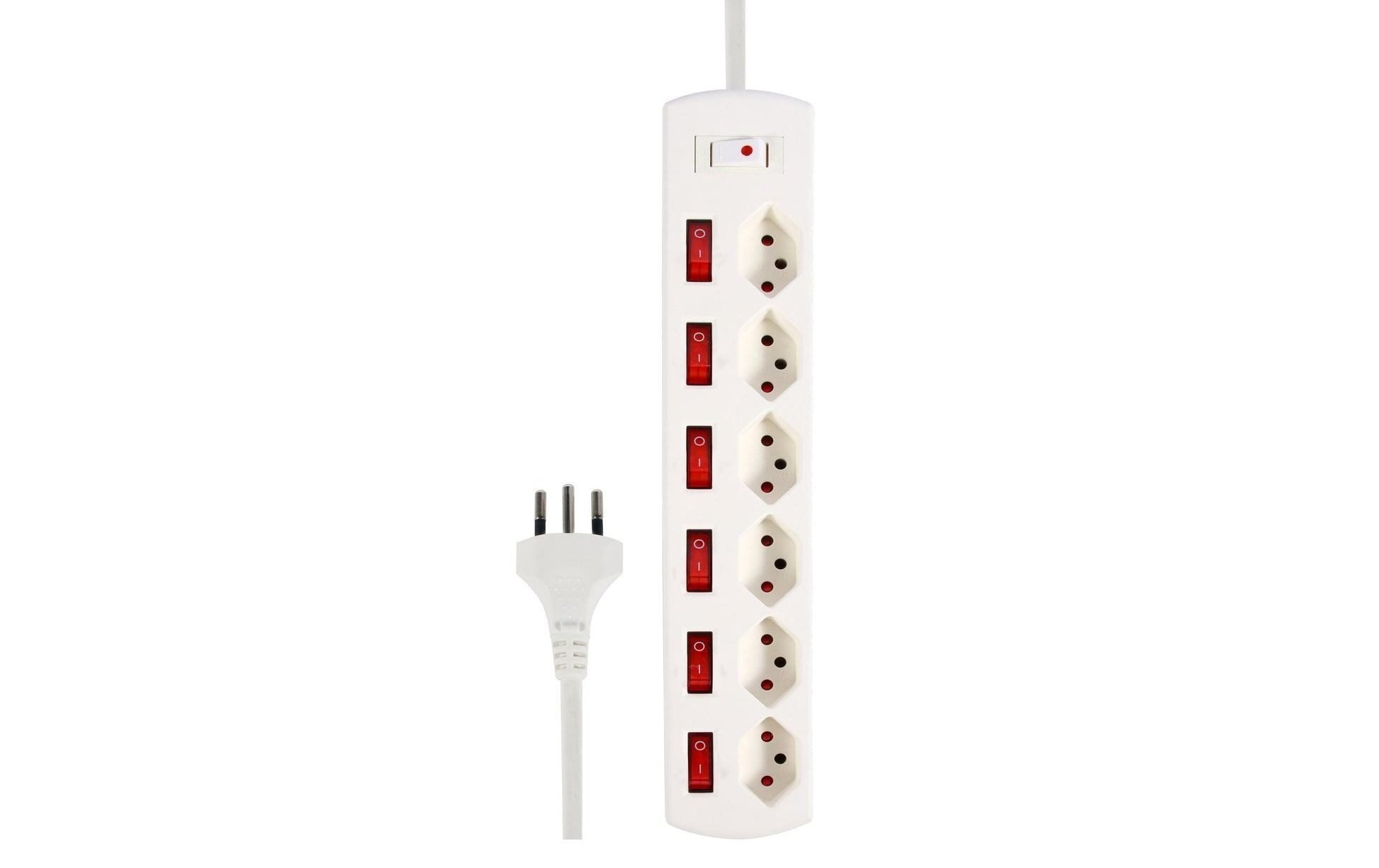 M. Schönenberger Schönenberger Fix-Line Steckdosenleiste T13×6 – Eingang T12, 2 m Kabel, Kinderschutz