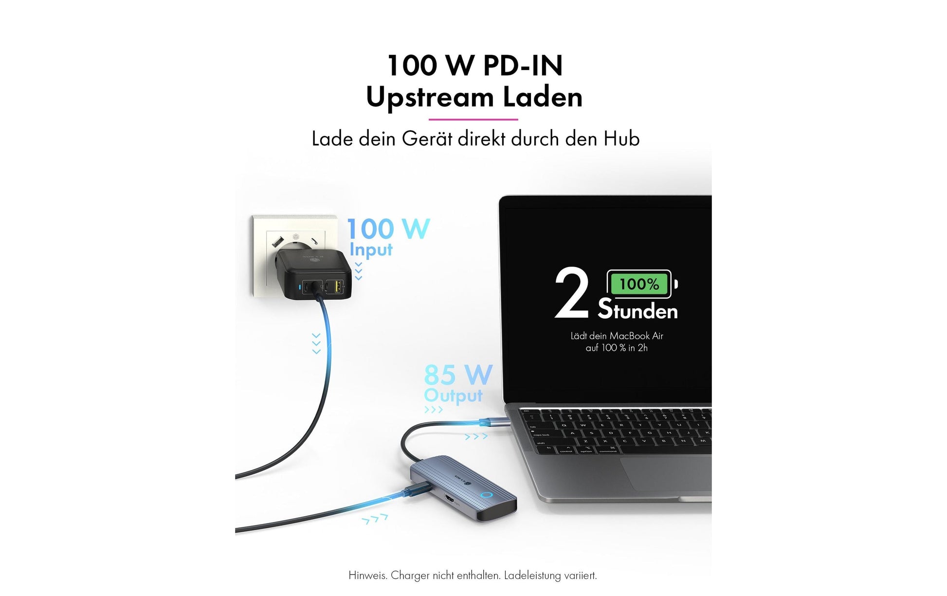 RaidSonic ICY BOX IB-DK4081-SO-LCD Dockingstation – USB-C, 1× HDMI, 3× USB-A, 100 W PD, für Mac