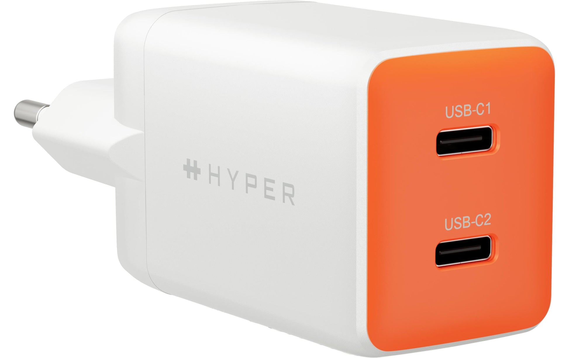 Hyper Flex USB-Ladegerät 45 W – USB-C×2 – für Mobiltelefon, Smartwatch, Tablet u. a. – Orange