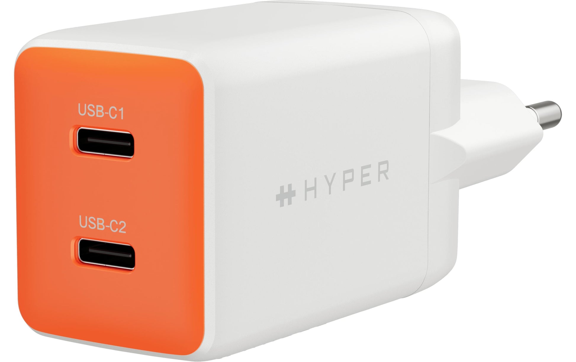 Hyper Flex USB-Ladegerät 45 W – USB-C×2 – für Mobiltelefon, Smartwatch, Tablet u. a. – Orange