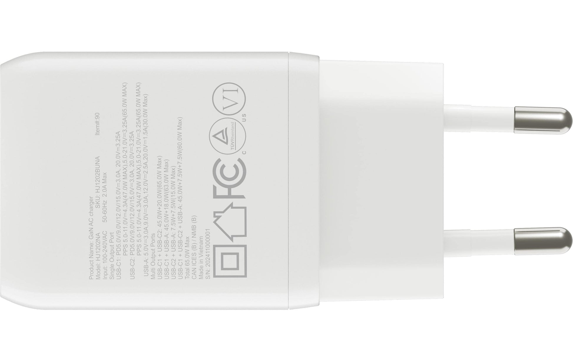 HyperJuice Flex USB-Desktop-Ladegerät 65 W – USB-C×2, USB-A×1, GaN – Blau