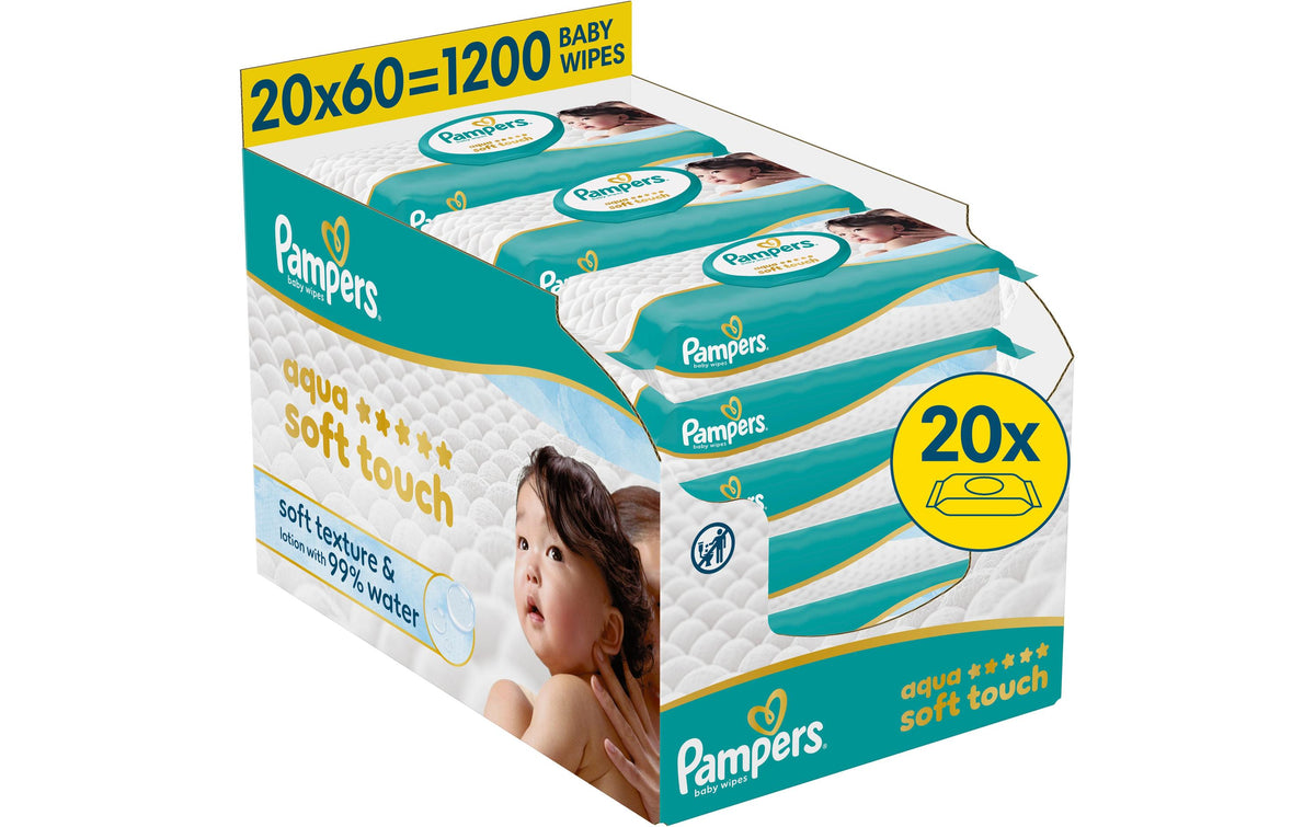 Pampers Feuchttücher – Aqua Soft Touch – 1200 Stk