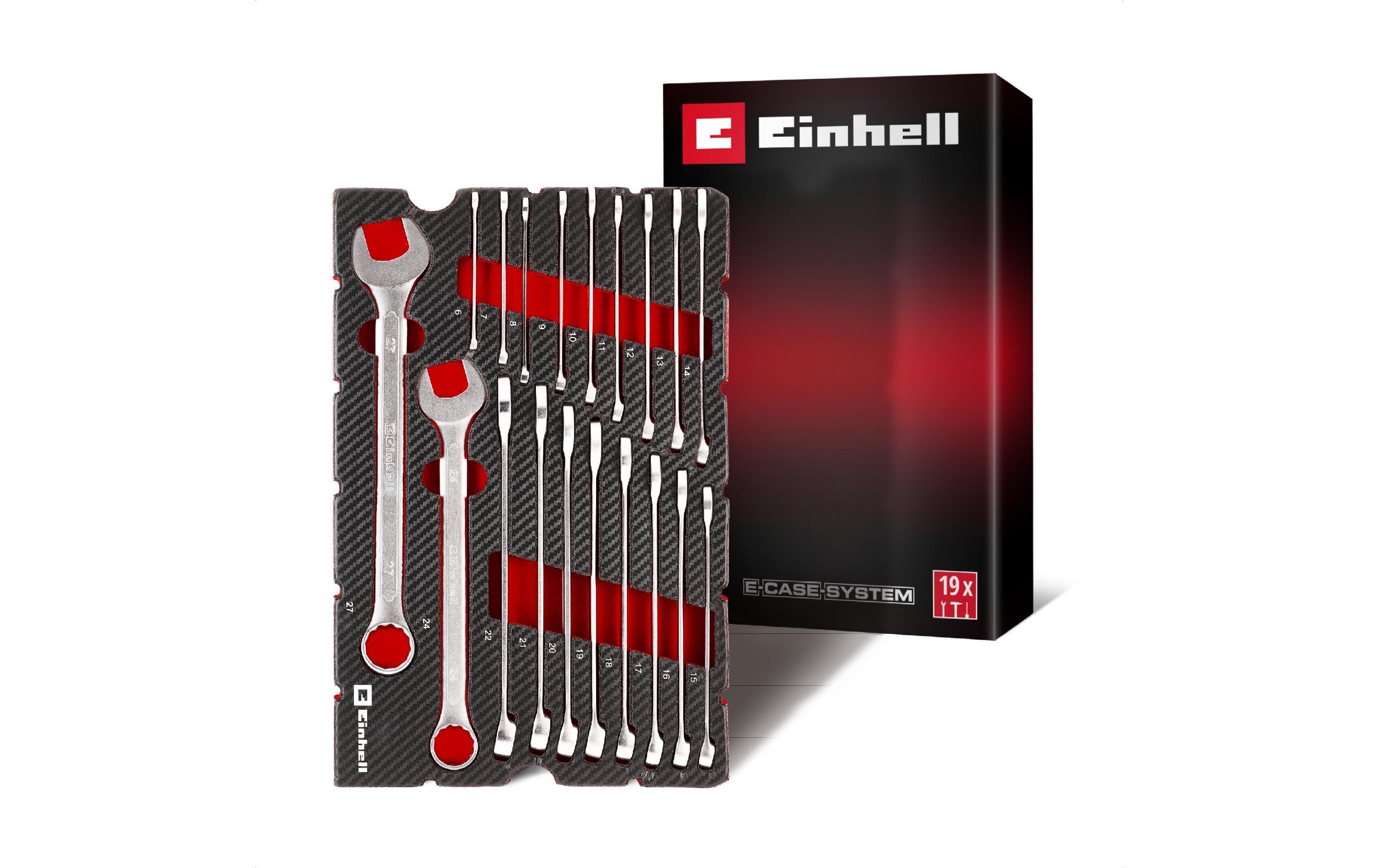 Einhell Maul-Ringratschen-Schlüssel-Set 6–27 mm, 19-teilig