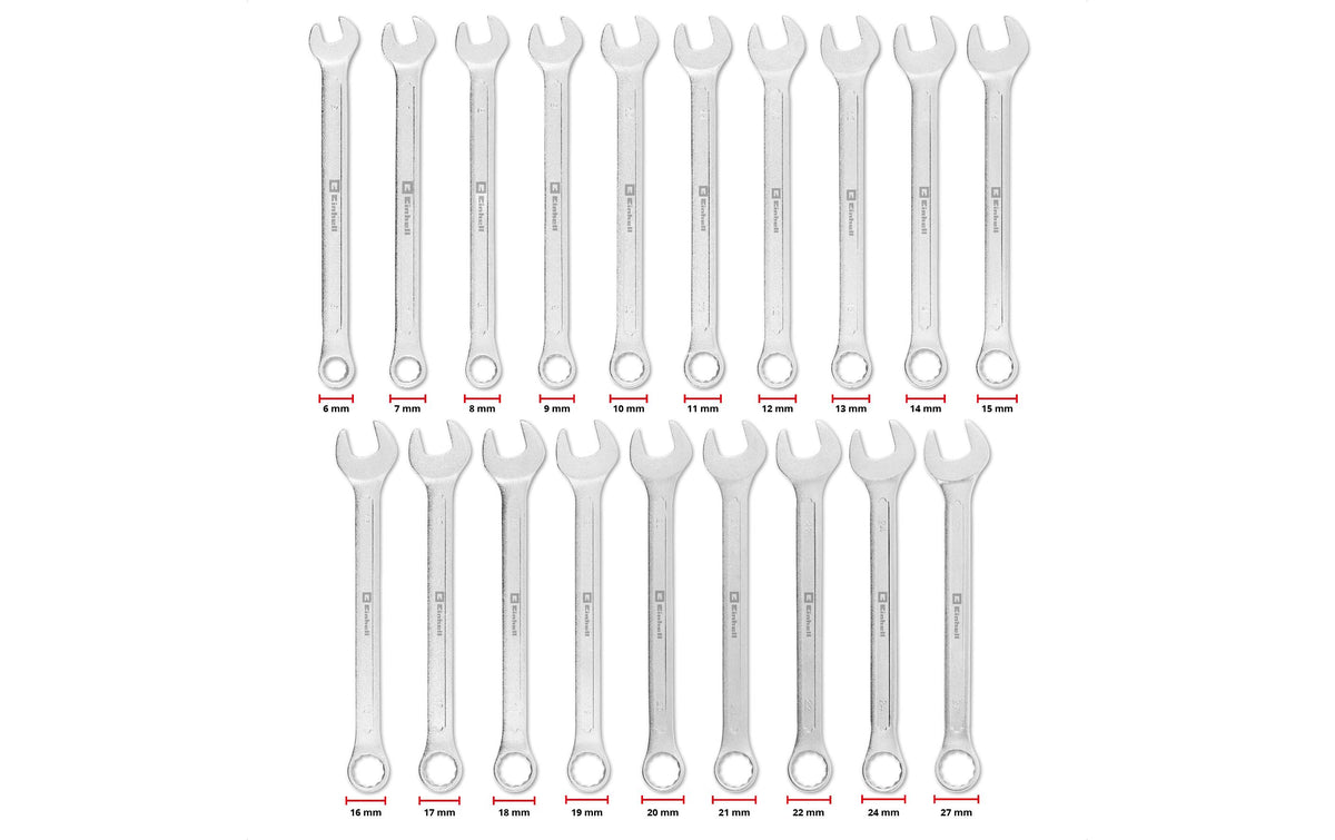 Einhell Maul-Ringratschen-Schlüssel-Set 6–27 mm, 19-teilig