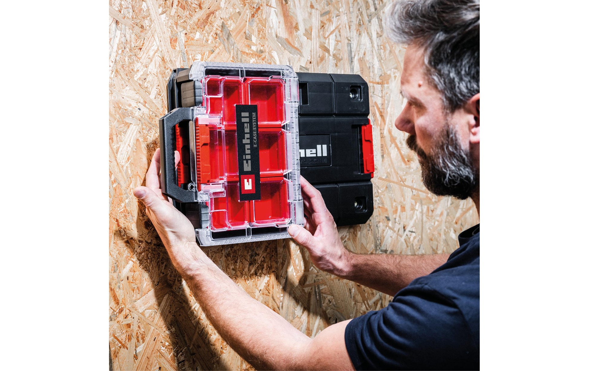 Einhell E-Case Adapterplatte – mit Klickverschluss, Schwarz, B 300 × H 37 × T 444 mm, für E-Case