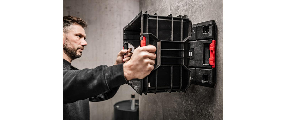 Einhell E-Case Adapterplatte – mit Klickverschluss, Schwarz, B 300 × H 37 × T 444 mm, für E-Case