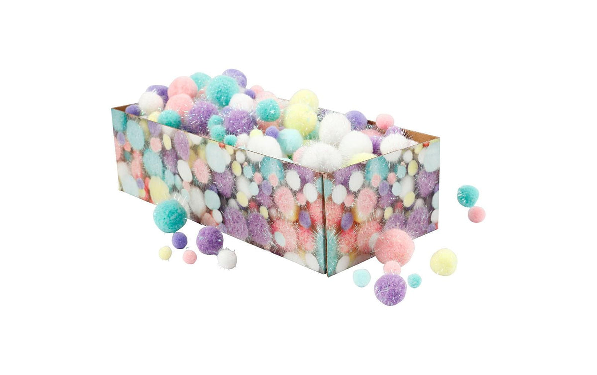 Creativ Company – Pompons, Baumwolle, Glitzer, Mehrfarbig, Ø 15–40 mm