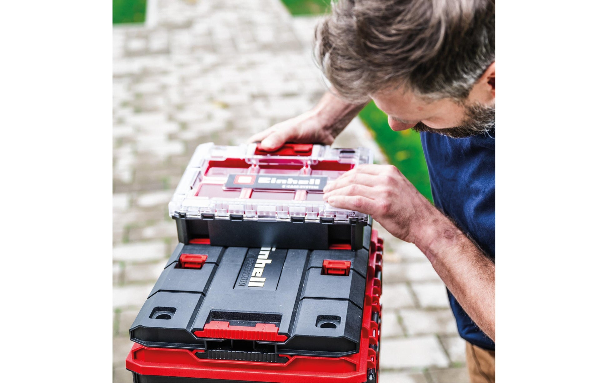 Einhell E-Case Adapterplatte – mit Klickverschluss, Schwarz, B 300 × H 37 × T 444 mm, für E-Case