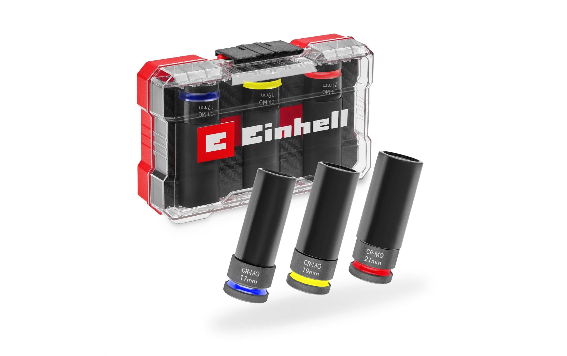 Einhell Stecknuss-Satz 1/2", 3-teilig, mit Felgenschutz, Box