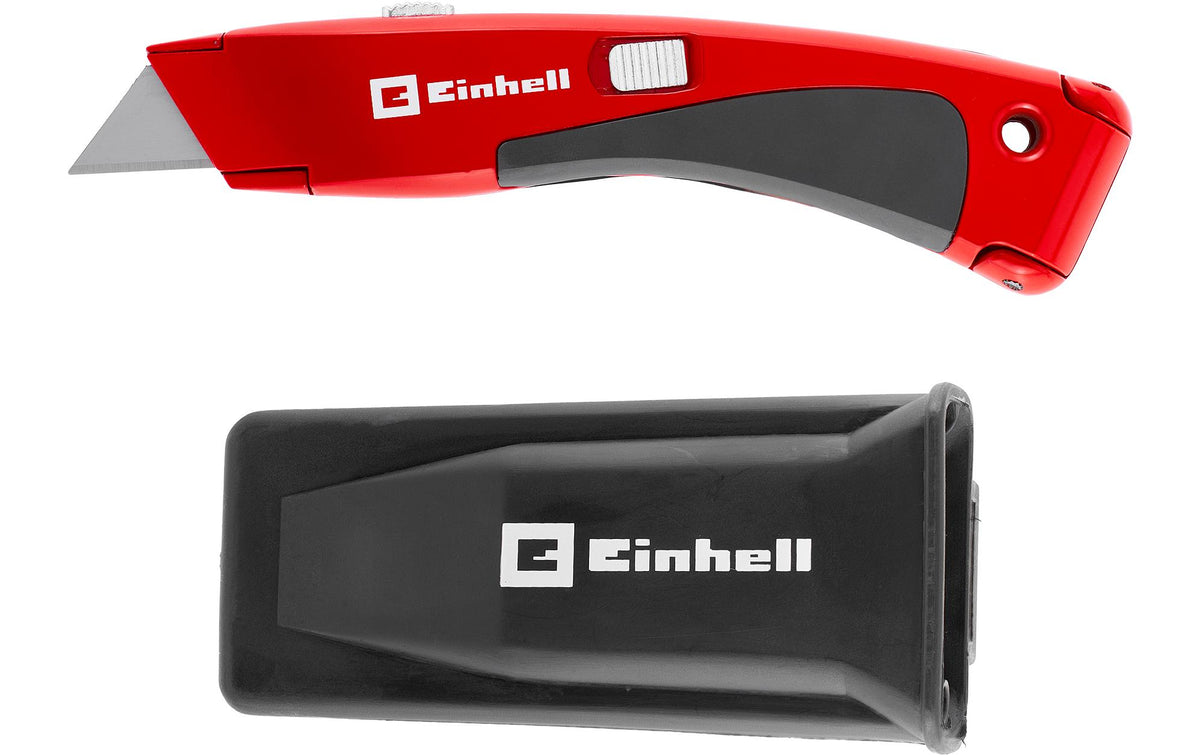 Einhell Trapezmesser, Metall, Klingenmagazin, Softgriff, Silber