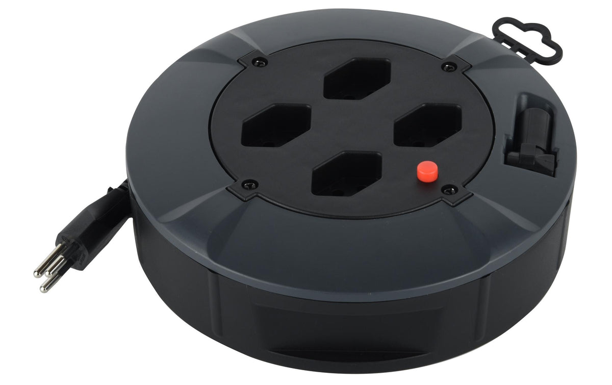 M. Schönenberger Schönenberger Kabelbox, 4×T13, 7 m, IP20, Eingang T12, Kindersicherung, Traggriff, 1 mm² – Schwarz