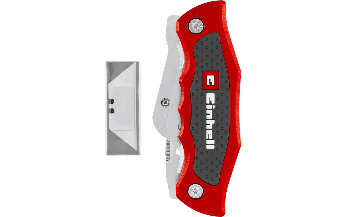 Einhell Trapezmesser, Aluminium, Gummi, Klingenarretierung, Rot, Schwarz