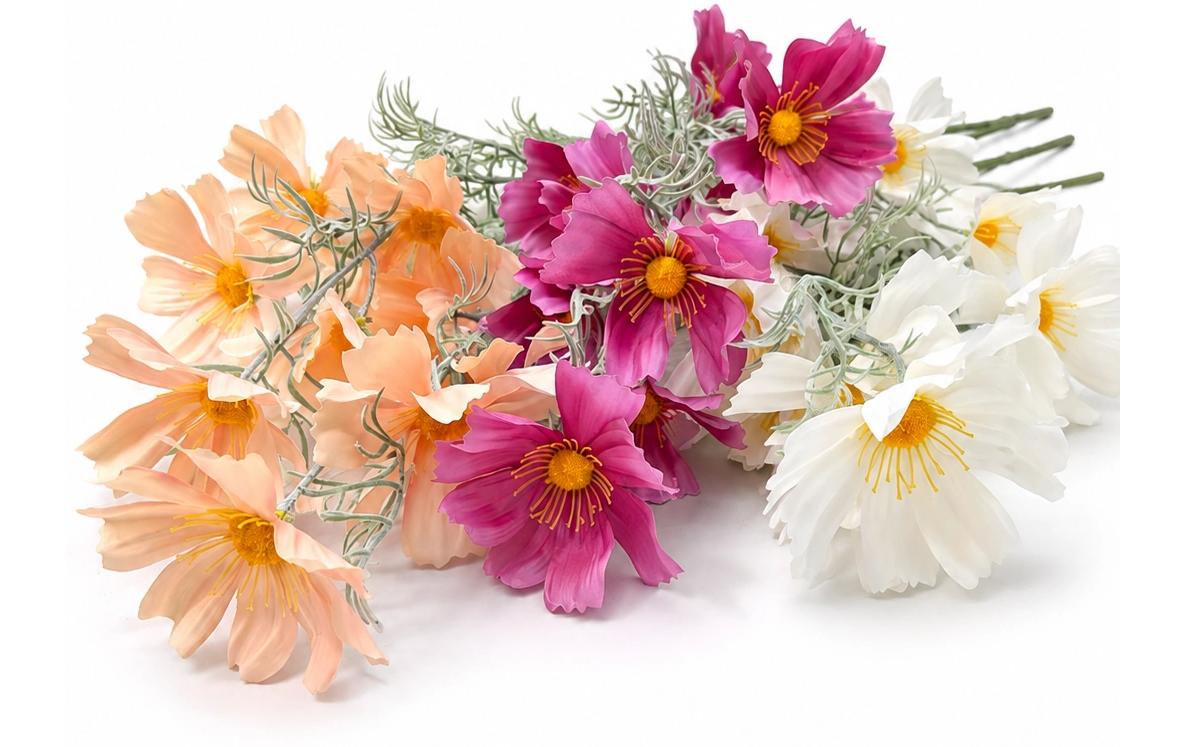 Chalet Kosmeen Blumenbouquet – Höhe 87 cm – Kunststoff & Textil, mehrfarbig