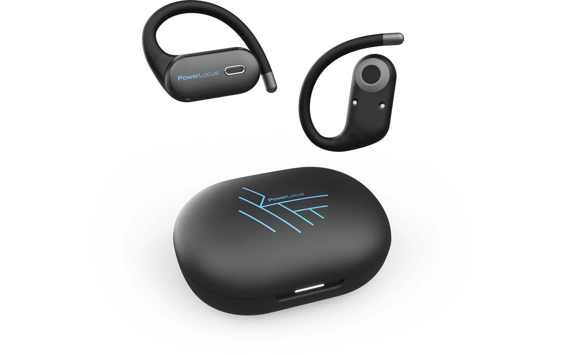Powerlocus Jumpy Kinderkopfhörer – On-Ear, BT, USB-C, mit Ladebox, Schwarz