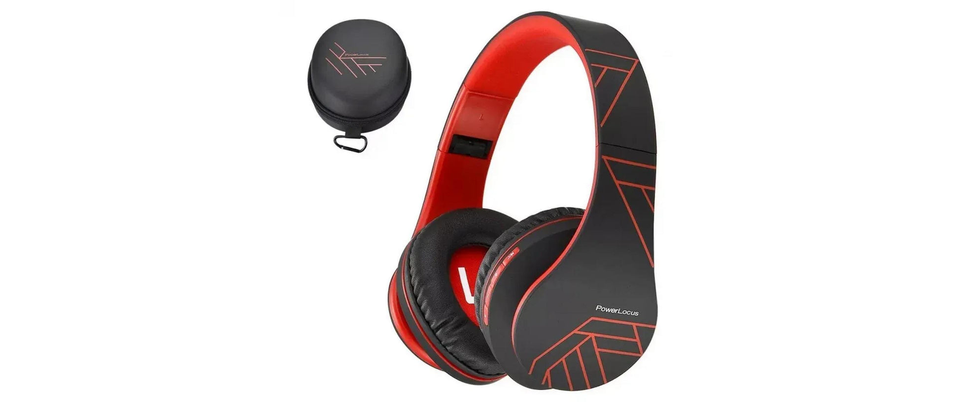 Powerlocus P2 Over-Ear Kopfhörer – Kabel + BT, USB-C, Schwarz/Rot, BT 5.3
