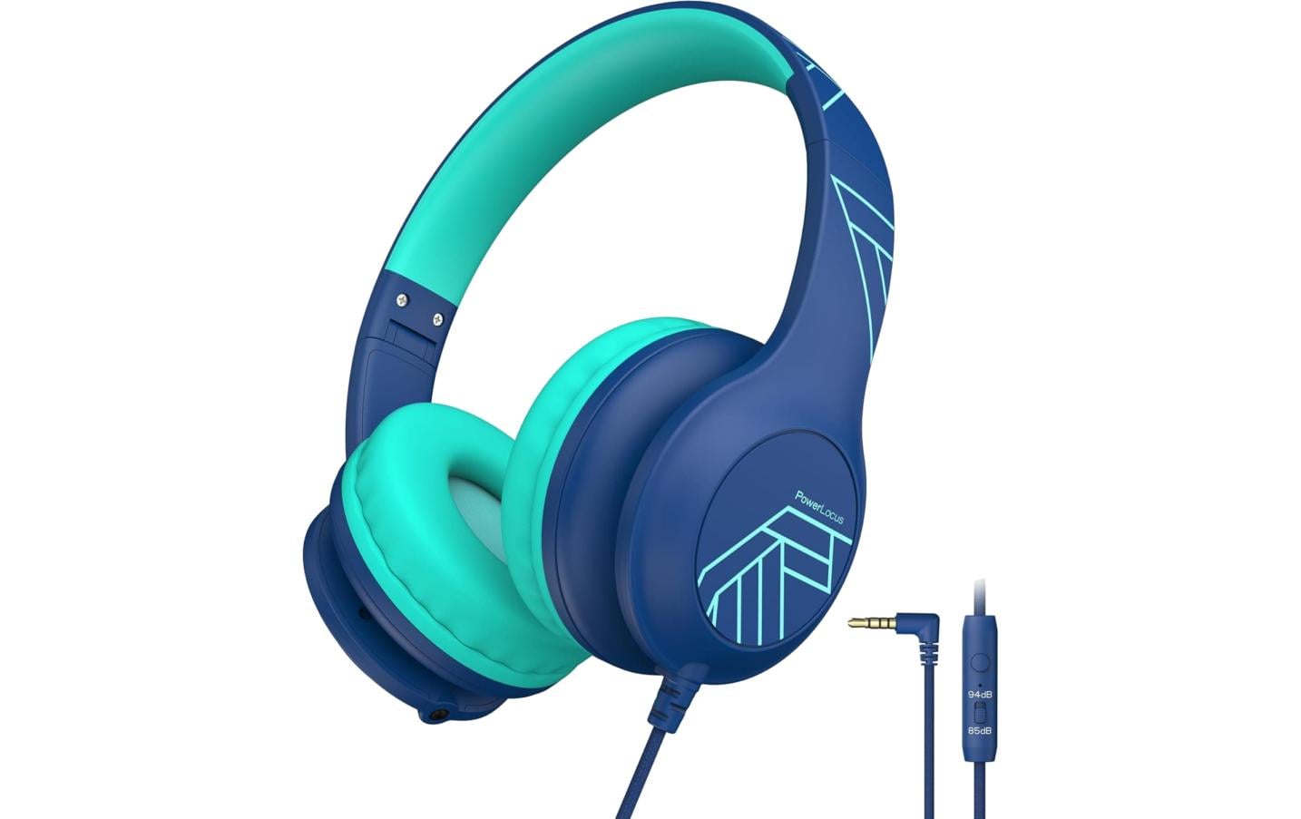 Powerlocus PLED Kinderkopfhörer – Over-Ear, Kabelgebunden, Blau