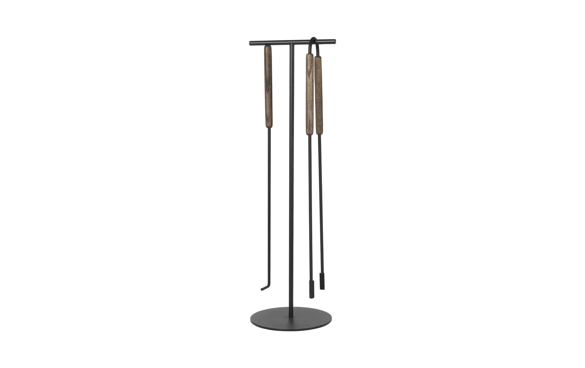 Blomus Kaminbesteck-Set – 3-teilig – Stahl & Eiche & Kokosfaser, Ø 22 × 75,5 cm