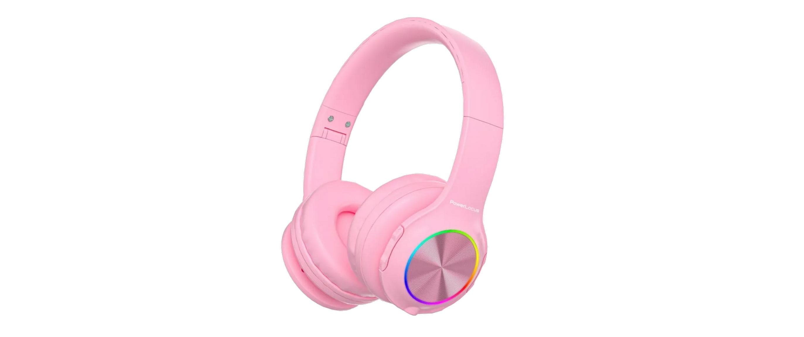 Powerlocus PLED Kinderkopfhörer – Over-Ear, Kabel + BT, USB-C, Rosa, BT 5.3