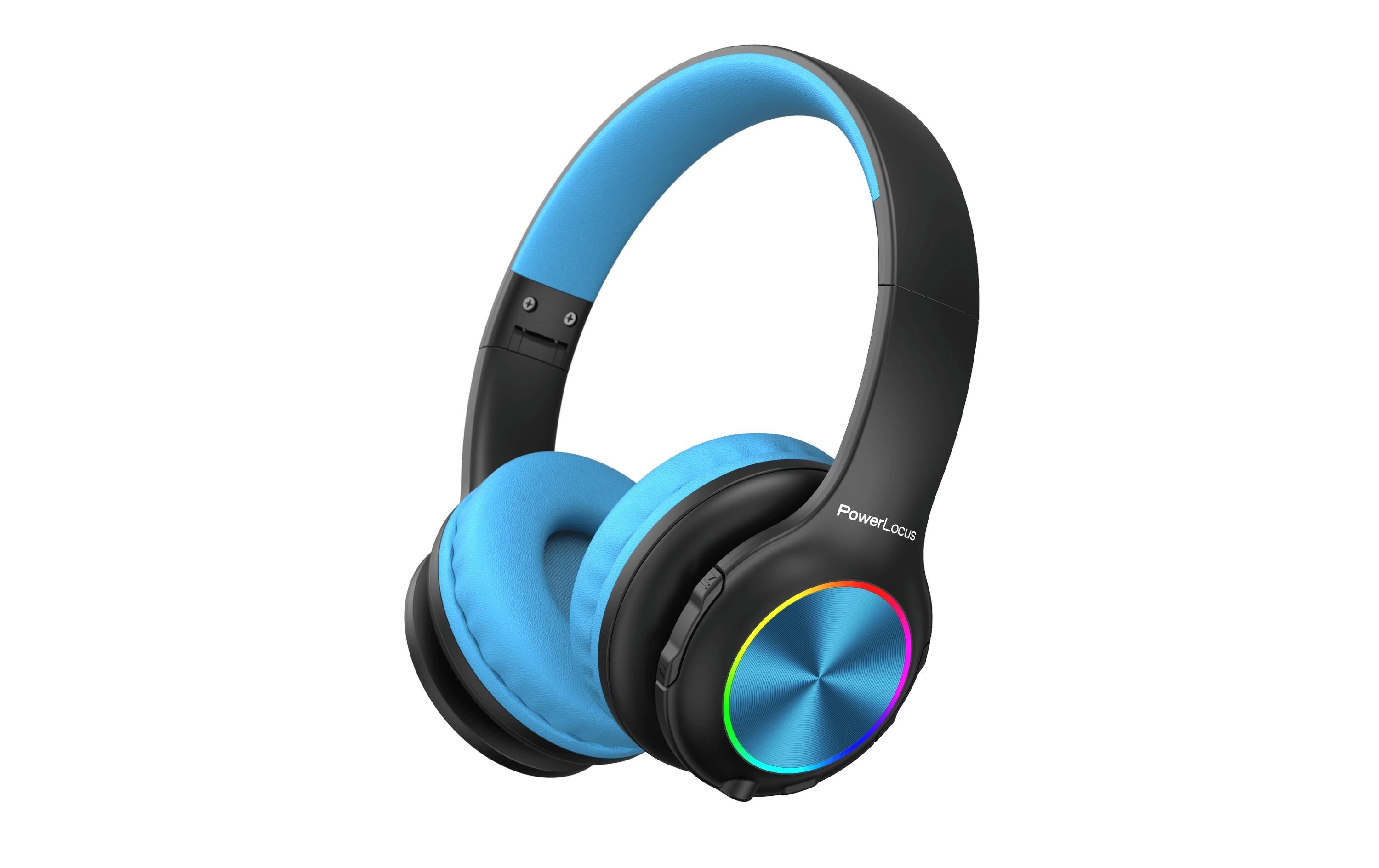 Powerlocus PLED Kinderkopfhörer – Over-Ear, BT, Schwarz/Blau, BT 5.3