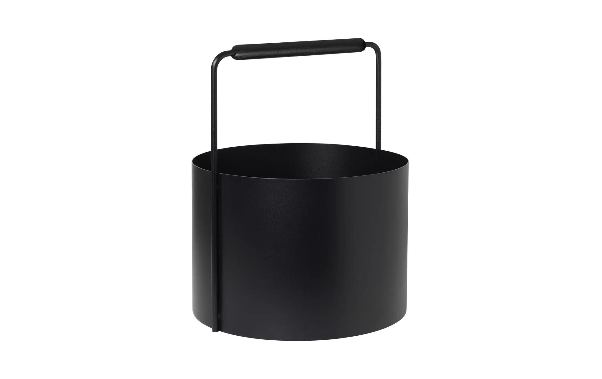 Blomus Ashi Aufbewahrungskorb – Metall – Schwarz (mit Tragegriff, FSC 100%) – 350 × 450 × 350 mm
