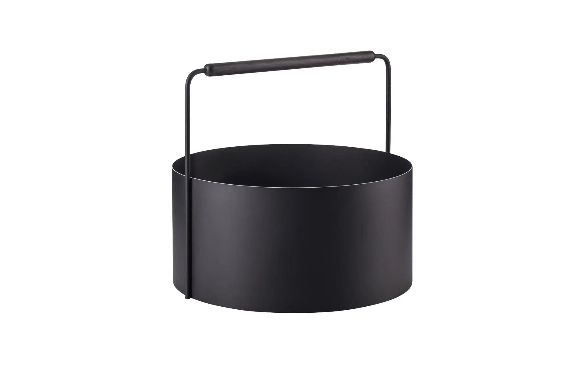 Blomus Ashi Aufbewahrungskorb – Stahl/Eiche – Schwarz – mit Griff – 450 × 420 × 450 mm