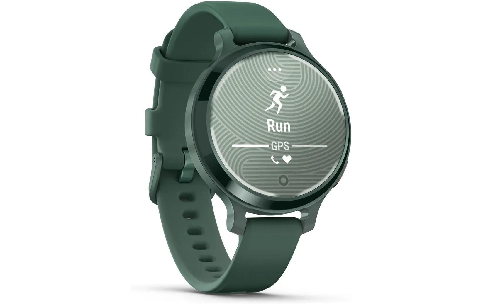 Garmin Lily 2 Active 38 mm GPS – Aluminium Grün, Sportarmband, Jaspisgrün, 50 m, für Android, iPhone