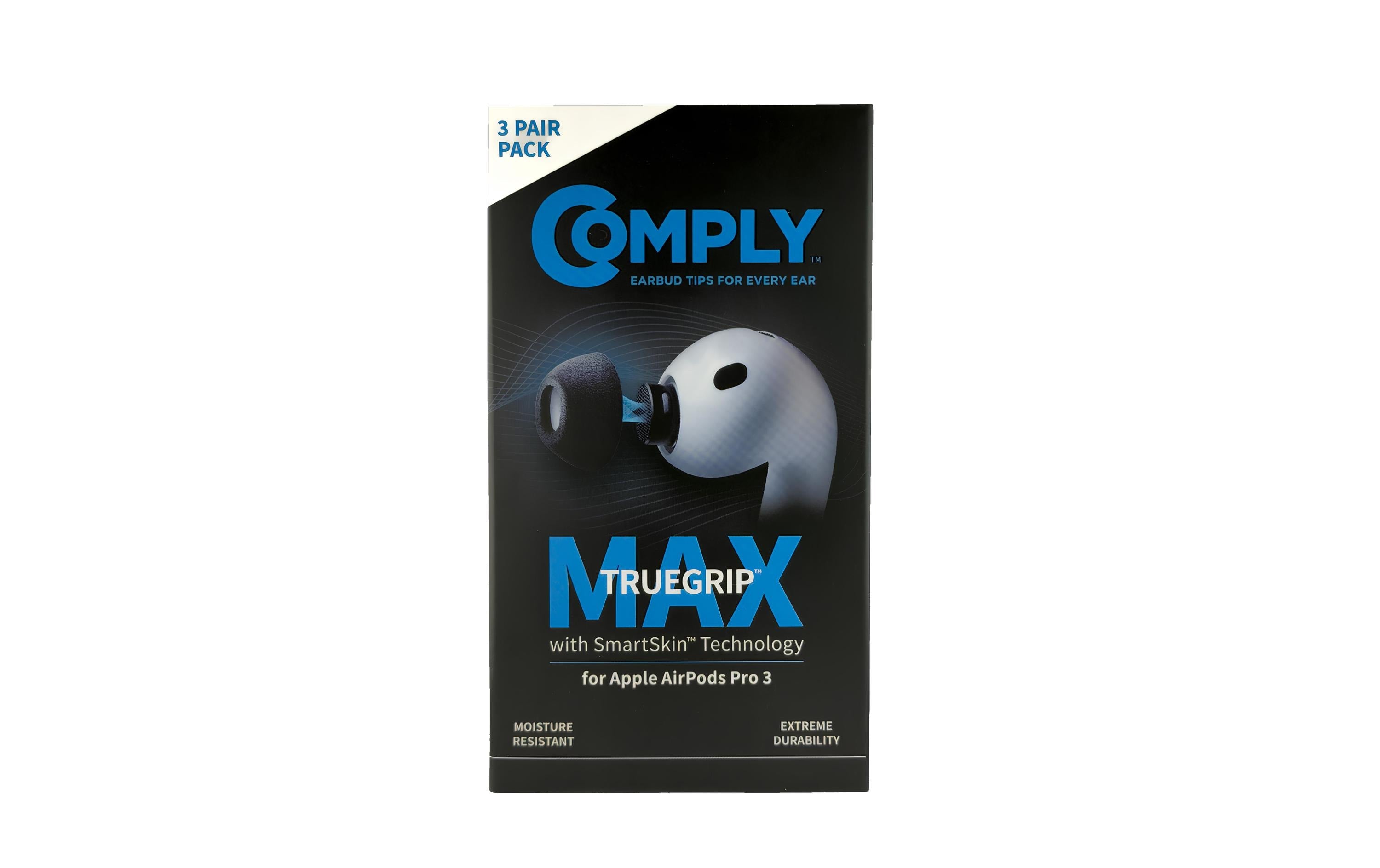 Comply TrueGrip MAX – Ersatz-Ohrpolster/Refresh-Kit – für AirPods 3 – Schwarz