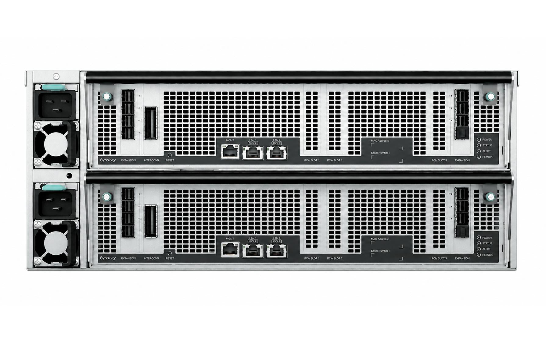 Synology PAS7700 – 48-Bay Rack NAS – AMD EPYC 7443P, 128 GB RAM, 10GbE, redundantes Netzteil, für 2,5"