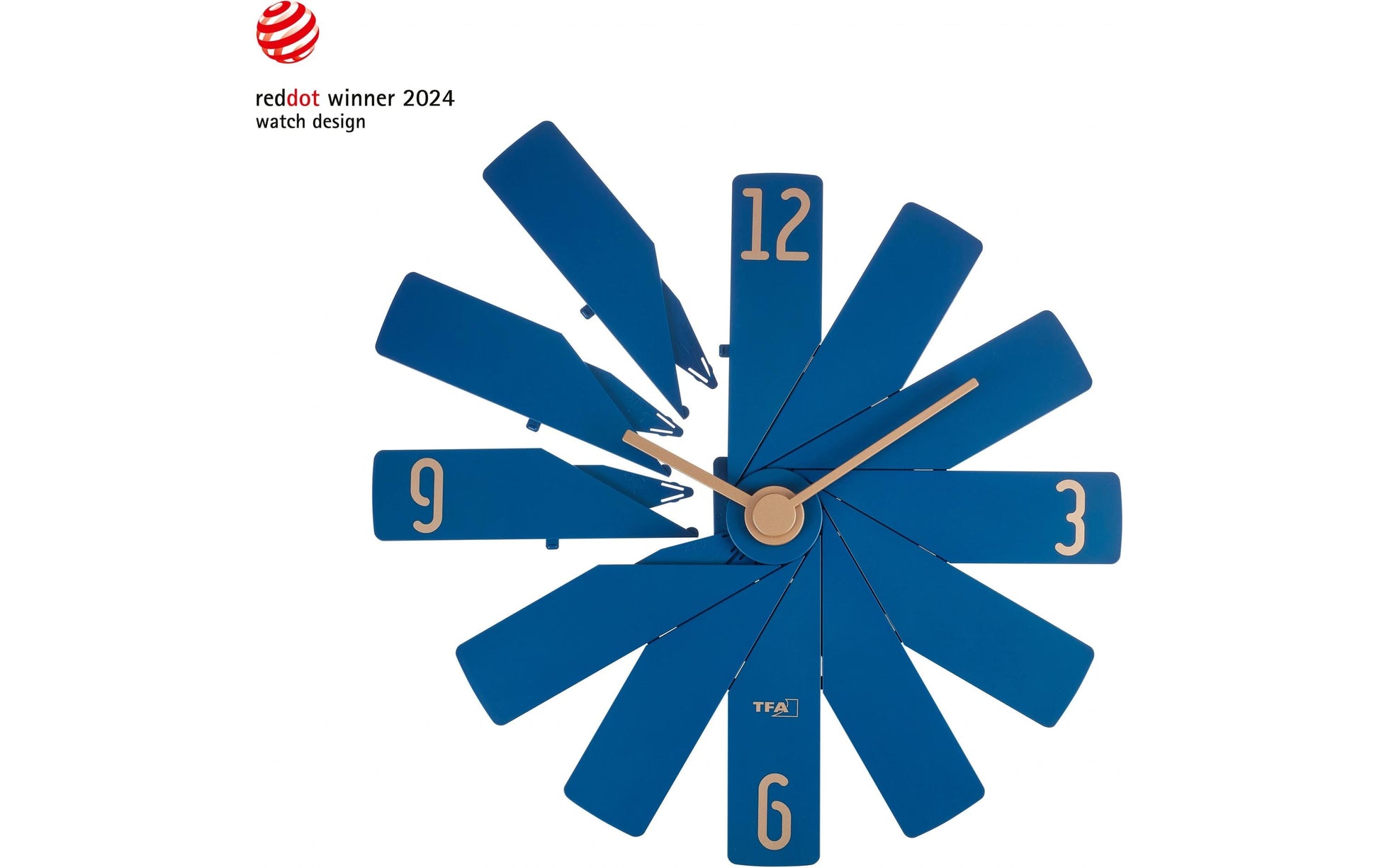 TFA-Dostmann TFA Dostmann Wanduhr – Analog, Lautlos, Ø 40 cm, Blau