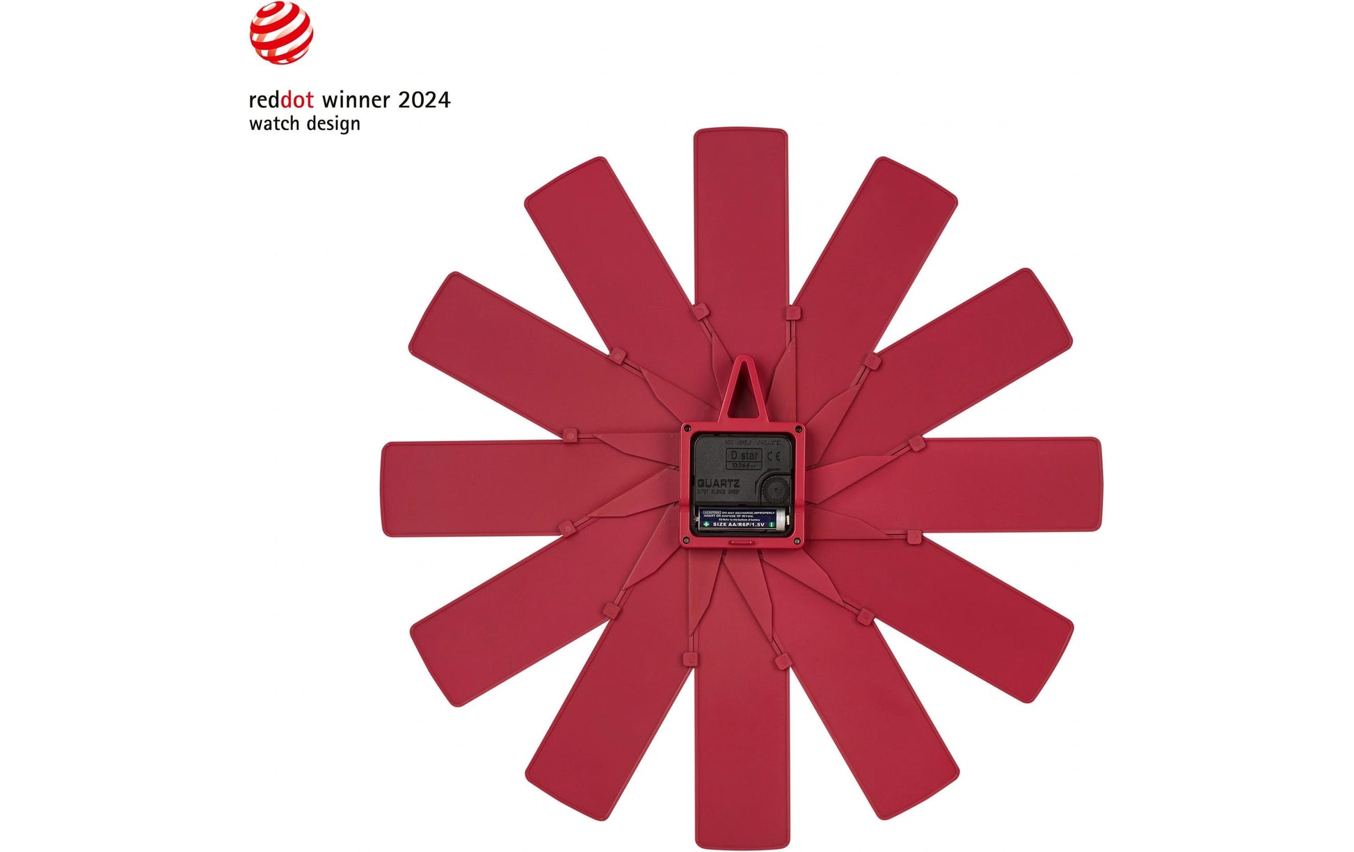 TFA-Dostmann TFA Dostmann Wanduhr – Analog, Lautlos, Ø 40 cm, Rot, Kunststoff