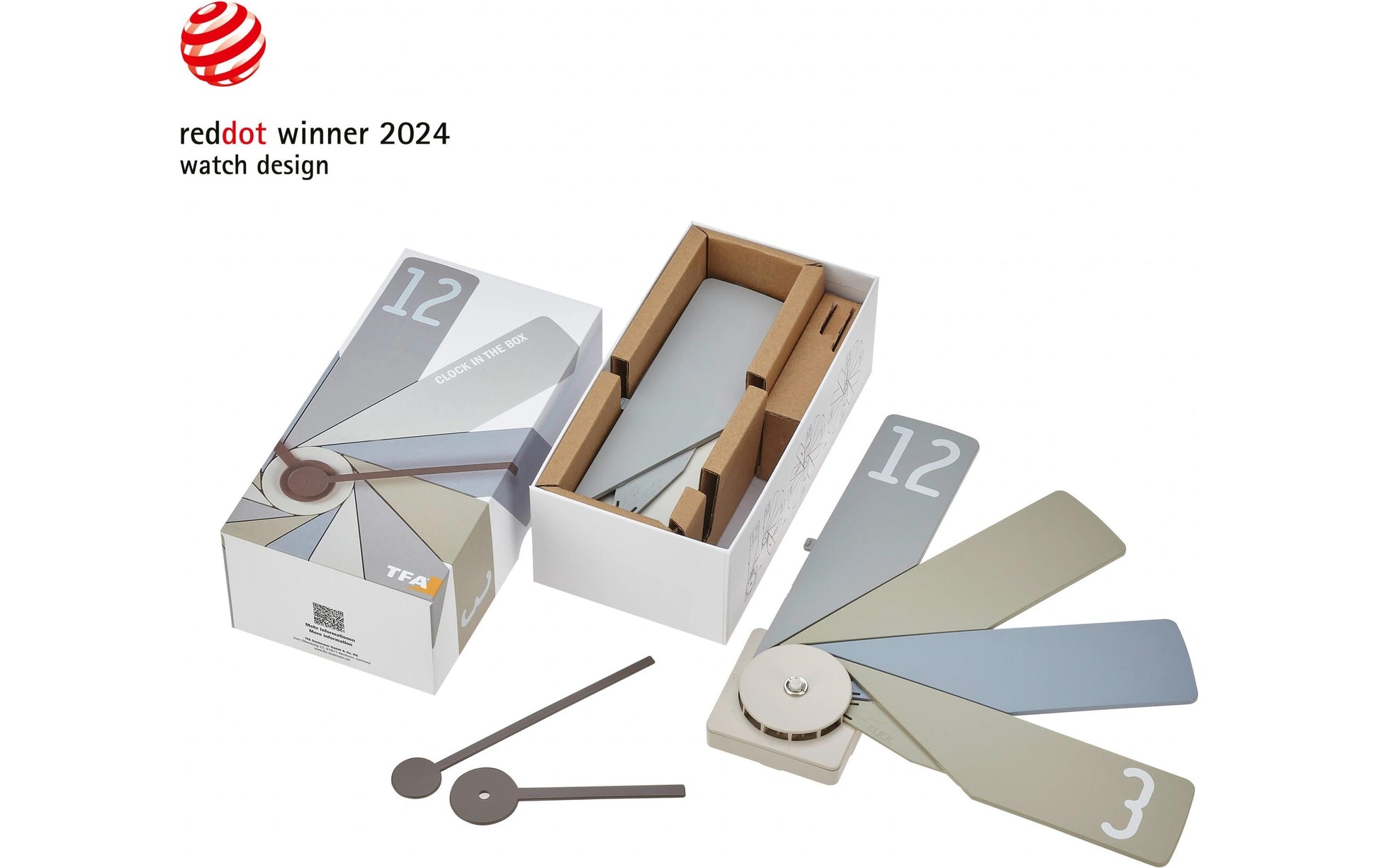 TFA-Dostmann TFA Dostmann CLOCK IN THE BOX Wanduhr – Analog, lautlos, Ø 40 cm, Grau, Kunststoff