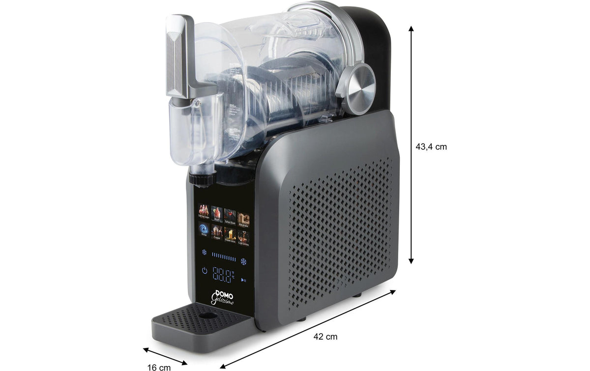 Domo Glacemaschine DO9308I – 1,8 l, Kompressor, Timer – Schwarz/Silber