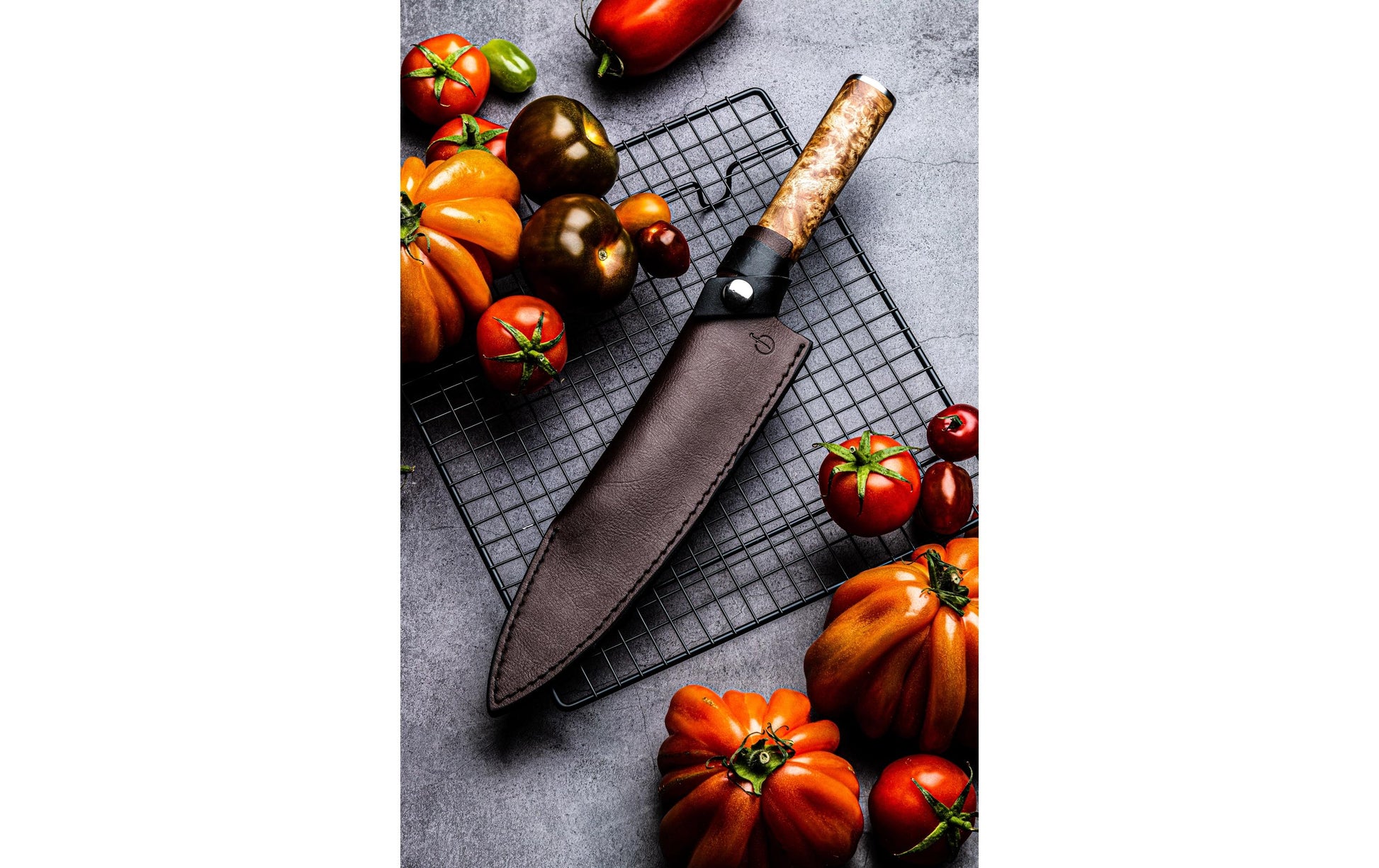 Forged Etui 6 × 2 cm, Leder, braun, für Forged Messer
