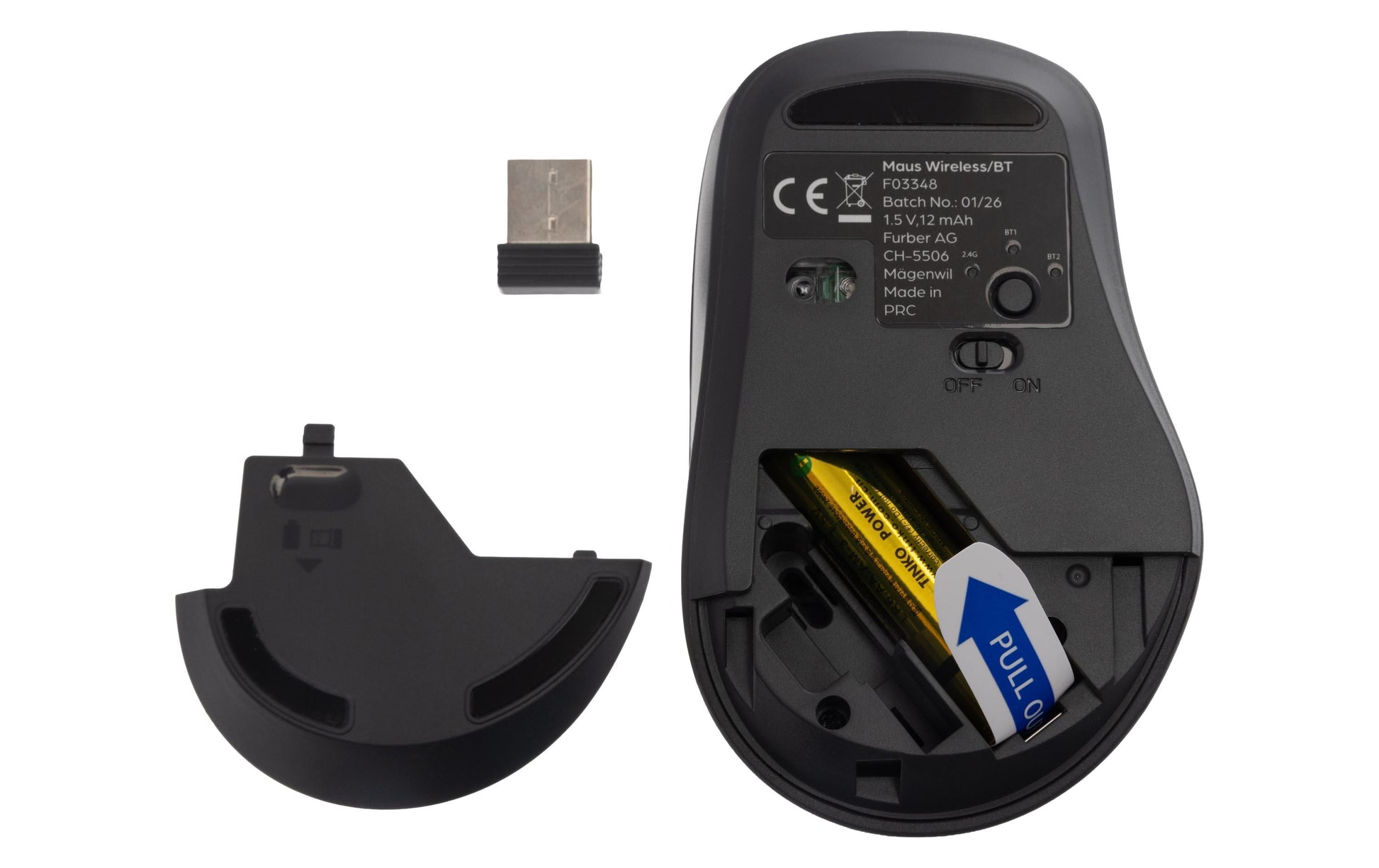 Nize Tastatur-Maus-Set – Bluetooth & 2,4 GHz (USB-A Empfänger) – QWERTZ (CH) – Schwarz