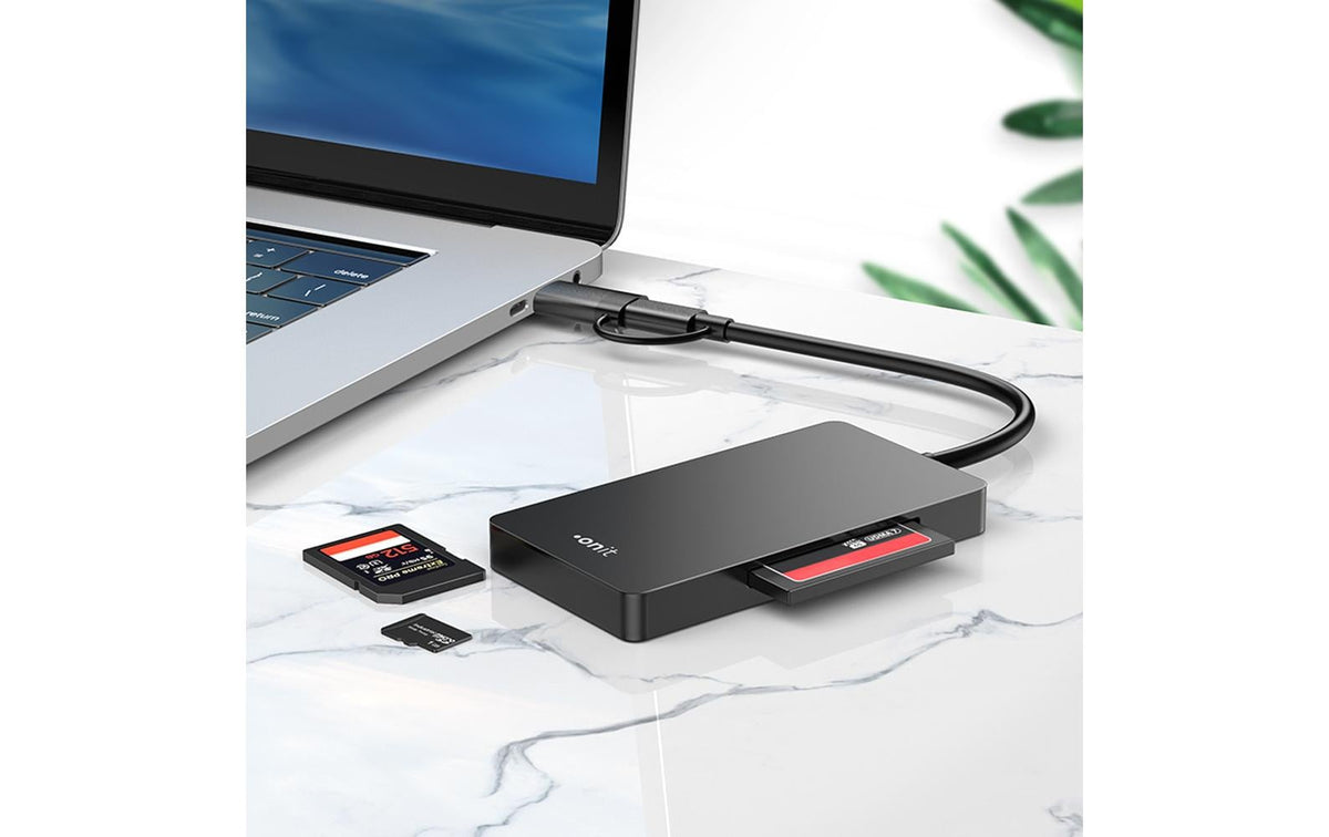 Onit USB-C/A Multi – Smartcard-Leser – USB 3.1 Gen 1 (USB-A, USB-C), Schwarz, für Windows, macOS & mehr