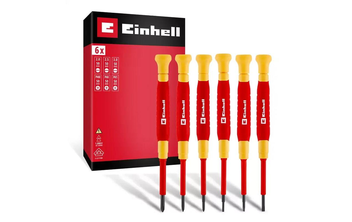 Einhell Präzisions-Schraubenzieher-Set PH/SL, 6-teilig, VDE