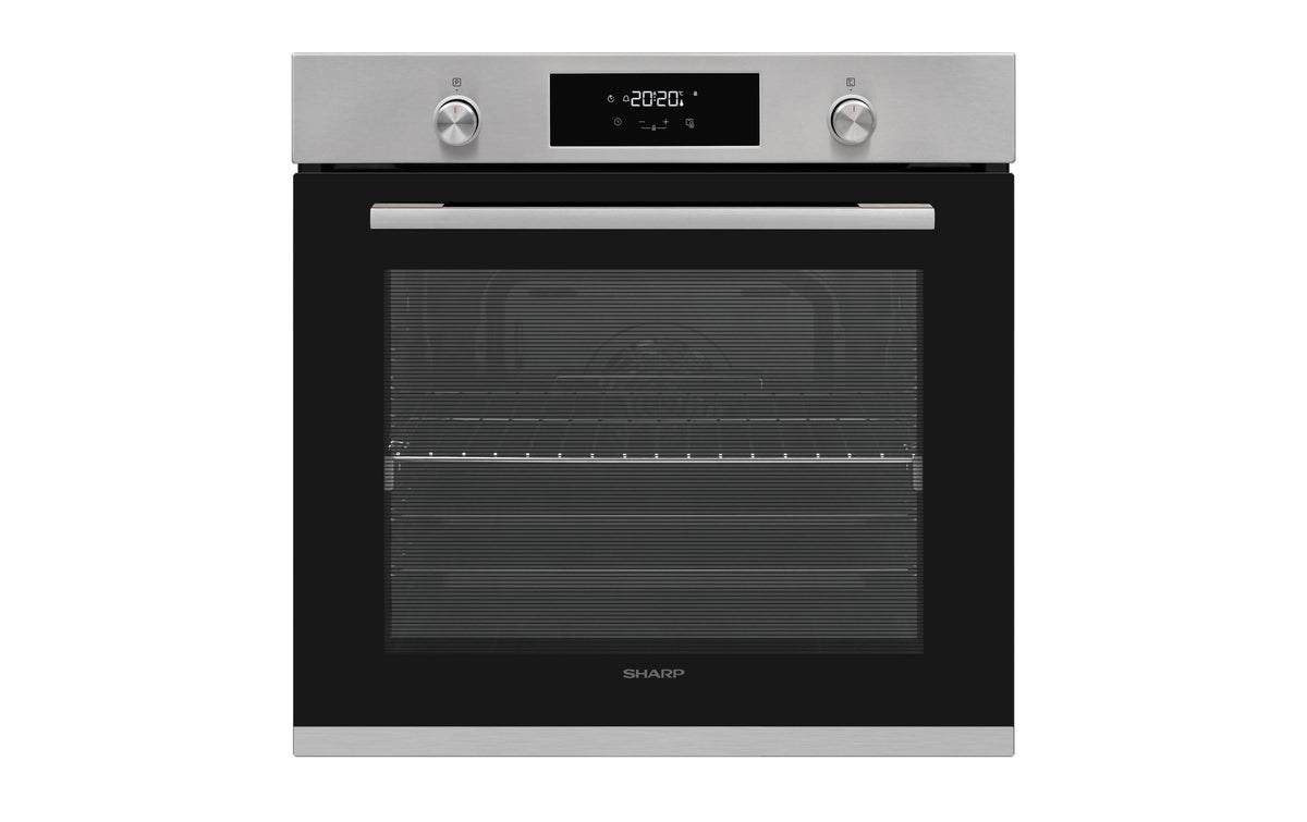 Sharp Einbau-Backofen K-71P28INM-EU – 78 l, Heissluft & Grill, 270 °C – silber/edelstahl