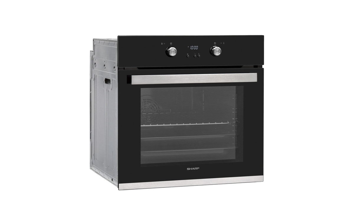 Sharp Einbau-Backofen K-61D27BM1-FR – 72 l, Grill & Heissluft – Schwarz