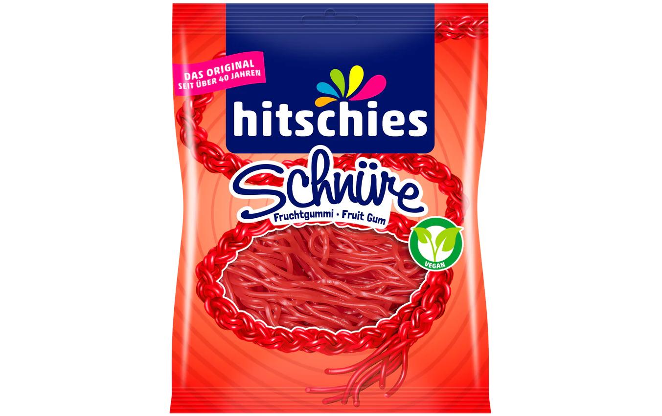 Hitschies Gummibonbons – Erdbeer-Schnüre – 125 g