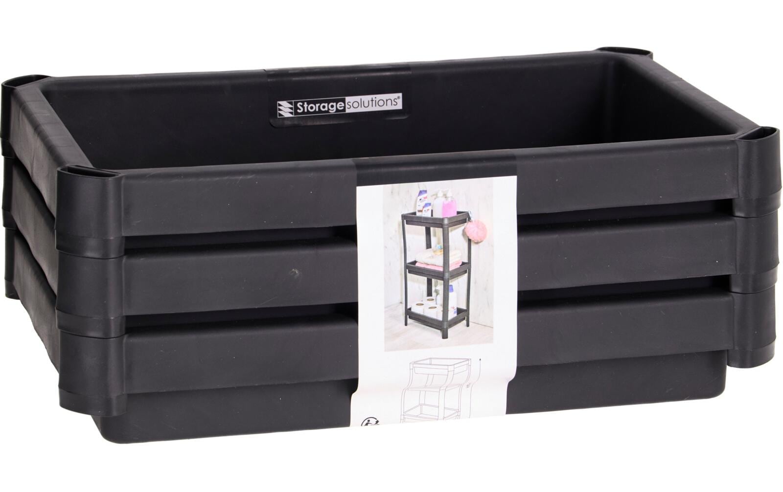 Nize WL Ablageschale 3 Tablare – Polypropylen – Schwarz – 360 × 710 × 230 mm